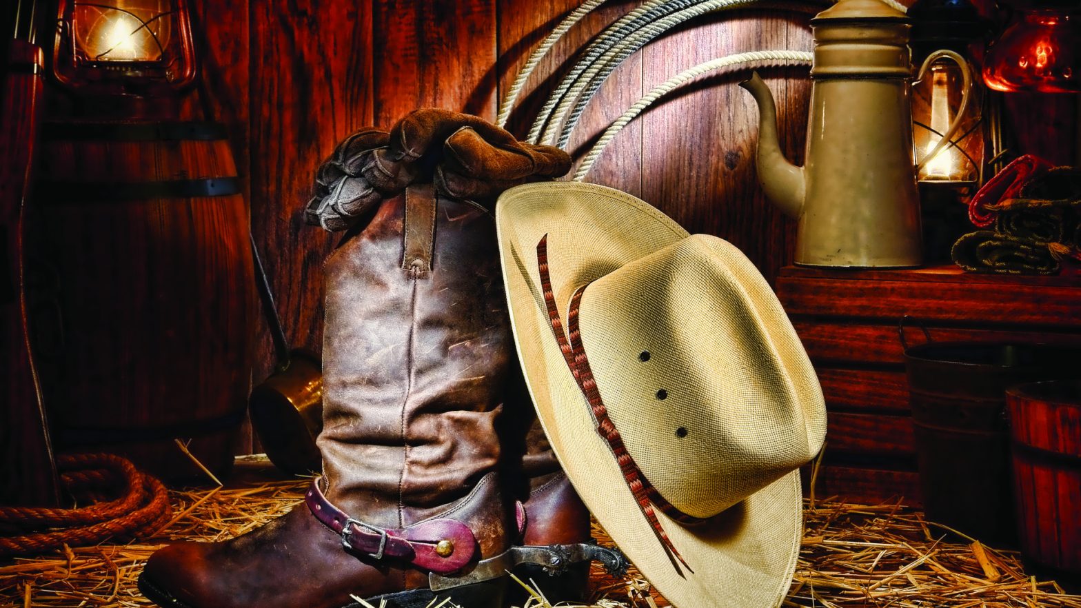 Cowboyhut und Stiefel